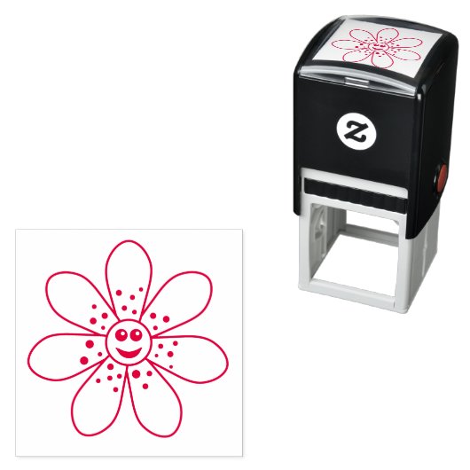Happy Flower Self-Inking Stamp Zelfinktende Stempel (In situ)