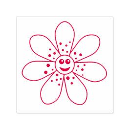 Happy Flower Self-Inking Stamp Zelfinktende Stempel