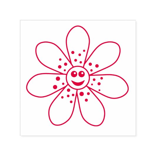 Happy Flower Self-Inking Stamp Zelfinktende Stempel (Design)