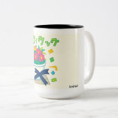 Happy flower tweekleurige koffiemok (Voorkant rechts)