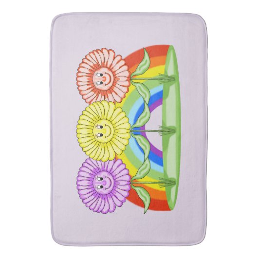 Happy Flowers Bath Mat (Voorkant Verticaal)