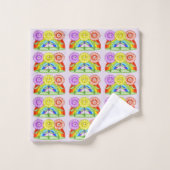 Happy Flowers Bathroom Towel Set Bad Handdoek (Wasdoekje)