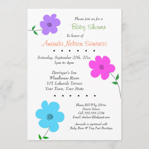 Happy Flowers Boy of Girl Baby shower Kaart