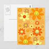 Happy Flowers Briefkaart (Voorkant / Achterkant)