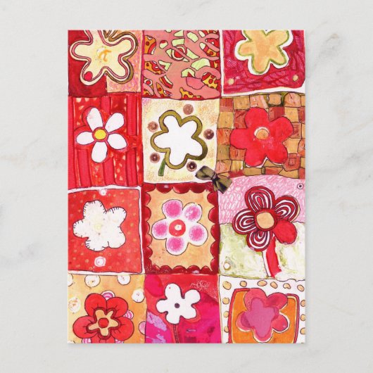 Happy Flowers Briefkaart (Voorkant)