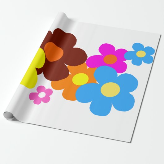 Happy Flowers Cadeaupapier (Uitgerold)