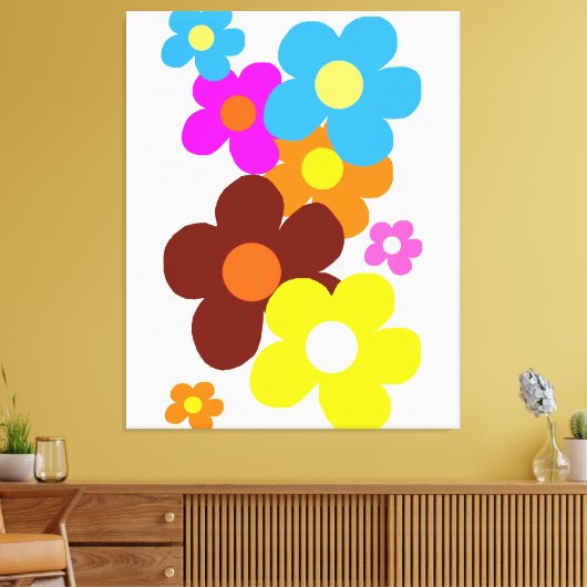 Happy Flowers Canvas Afdruk (Insitu (Woonkamer))