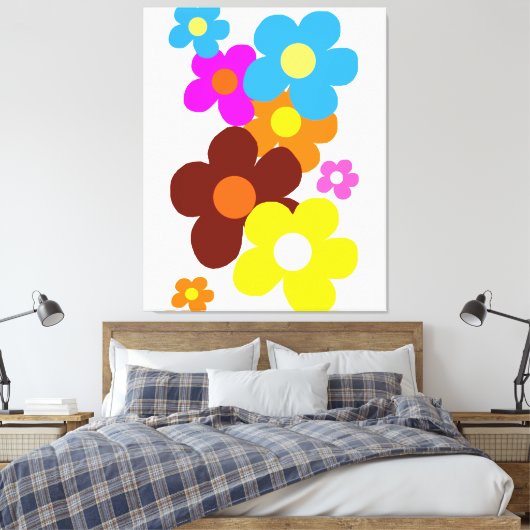 Happy Flowers Canvas Afdruk (Insitu (Slaapkamer))