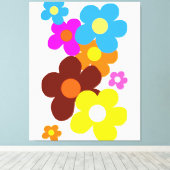 Happy Flowers Canvas Afdruk (Insitu (Houten vloer))