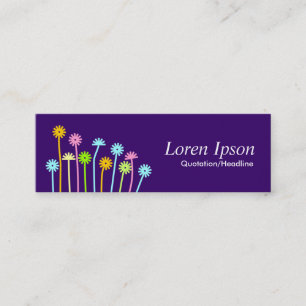 Happy Flowers (donker Paars) Mini Visitekaartje