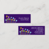 Happy Flowers (donker Paars) Mini Visitekaartje (Voorkant / Achterkant)