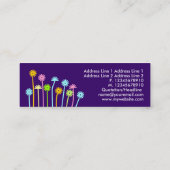 Happy Flowers (donker Paars) Mini Visitekaartje (Achterkant)