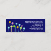 Happy Flowers (donkerblauw) Mini Visitekaartje (Achterkant)