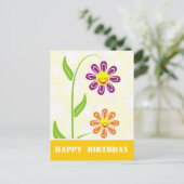 Happy Flowers Happy Birthday Briefkaarten (Staand voorkant)