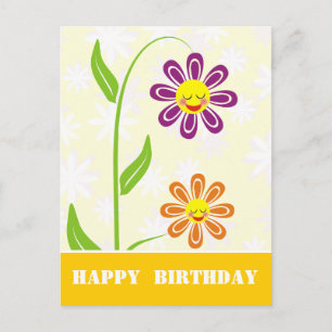 Happy Flowers Happy Birthday Briefkaarten