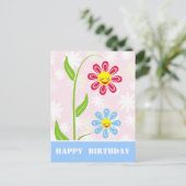 Happy Flowers Happy Birthday Briefkaarten (Staand voorkant)