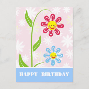 Happy Flowers Happy Birthday Briefkaarten
