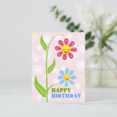 Happy Flowers Happy Birthday Briefkaarten (Staand voorkant)