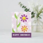 Happy Flowers Happy Birthday Briefkaarten (Staand voorkant)
