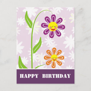 Happy Flowers Happy Birthday Briefkaarten