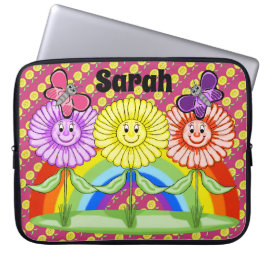 Happy Flowers Laptop Hoesje Sleeve