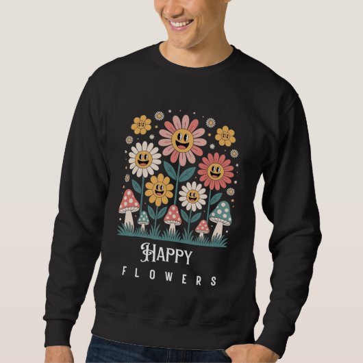 Happy Flowers mannen sweatshirt (Voorkant)