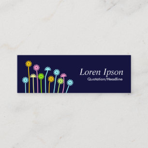 Happy Flowers (marineblauw) Mini Visitekaartje