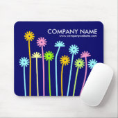 Happy Flowers (Navy Blue) - promotie Muismat (Met muis)