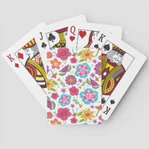 Happy Flowers op Crisp White Pokerkaarten