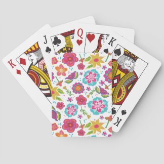 Happy Flowers op Crisp White Pokerkaarten