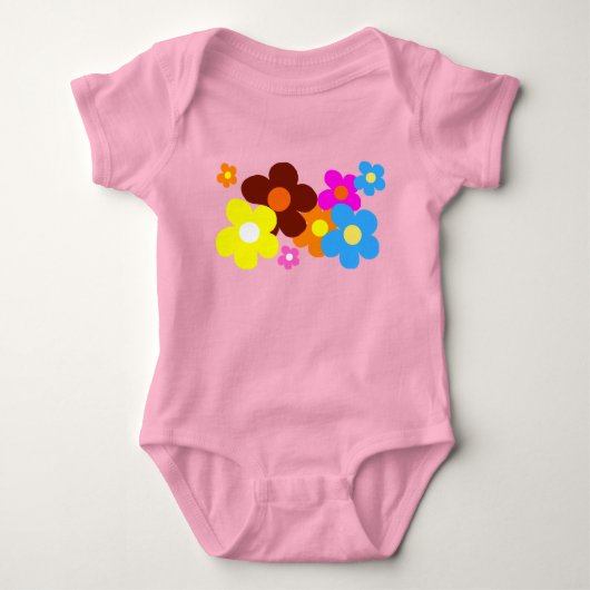 Happy Flowers Pastel Roze Romper (Voorkant)