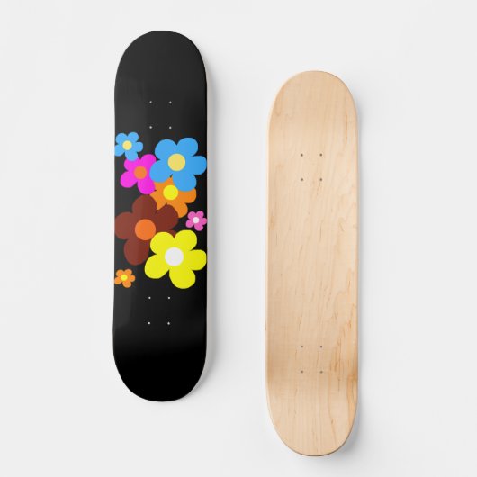 Happy Flowers Persoonlijk Skateboard (Voorkant)