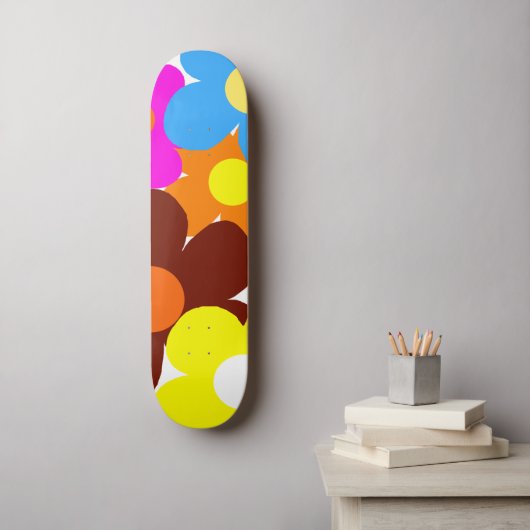 Happy Flowers Persoonlijk Skateboard (Muurkunst)