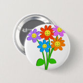 Happy Flowers Ronde Button 5,7 Cm (Voorkant /achterkant)