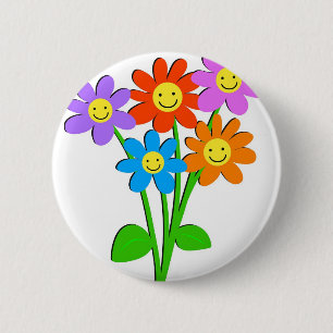 Happy Flowers Ronde Button 5,7 Cm