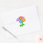 Happy Flowers Ronde Sticker (Envelop)