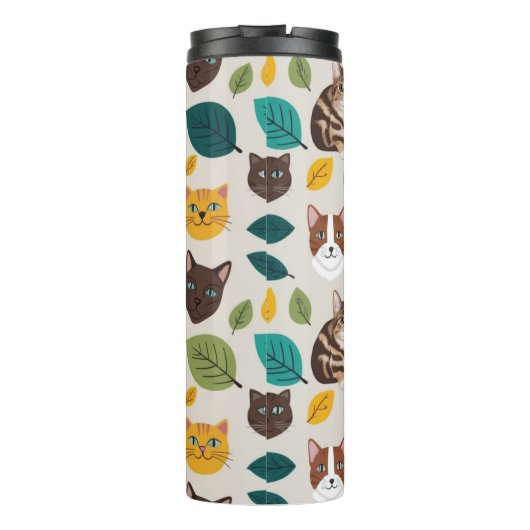 Happy Flowers & Smiling Creatures Digital Print -  Thermosbeker (Achterkant)