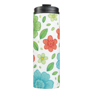 Happy Flowers & Smiling Creatures Digital Print -  Thermosbeker