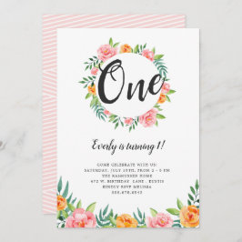 Happy Flowers verjaardagsuitnodiging Kaart