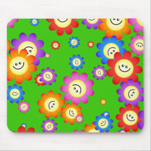 Happy Flowers Wallpaper Muismat