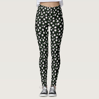 Happy Flowers Zwart Leggings