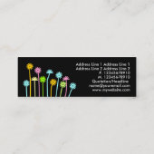 Happy Flowers (zwart) Mini Visitekaartje (Achterkant)