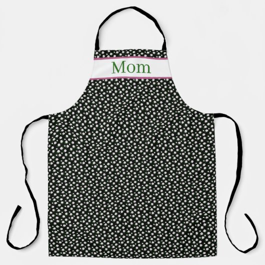 Happy Flowers Zwart Schort (Voorkant)