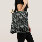 Happy Flowers Zwart Tote Bag (Dichtbij)
