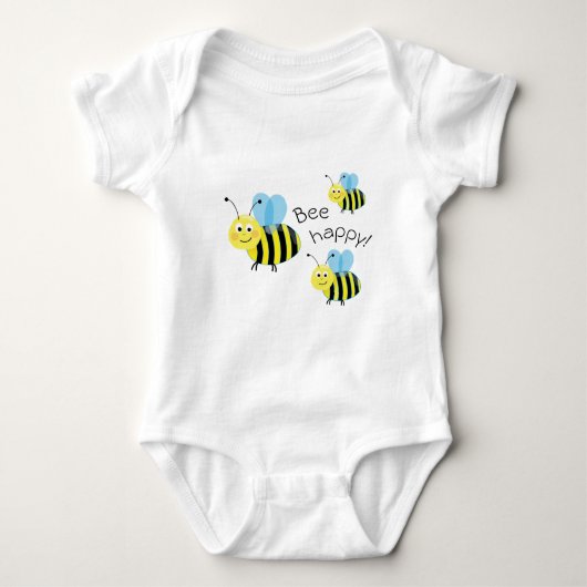 Happy Flying Bees Cute bee Happy Romper (Voorkant)