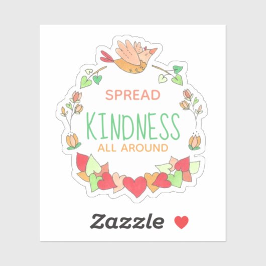 Happy Flying Bird Spread Kindness Sticker (Vel)
