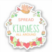 Happy Flying Bird Spread Kindness Sticker (Voorkant)
