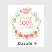 Happy Flying Bird Spread Love Over Cute Sticker (Vel)