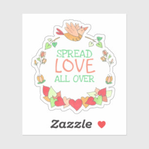 Happy Flying Bird Verspreid liefde over Schattige  Sticker