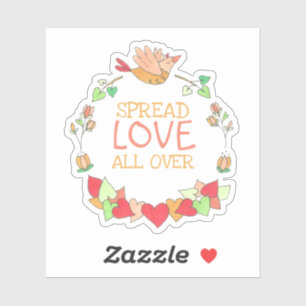 Happy Flying Bird Verspreid liefde over Schattige  Sticker